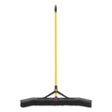 Rubbermaid® Commercial Maximizer Push-to-center Broom, Poly Bristles, 36 X 58.13, Steel Handle, Yellow-black freeshipping - TVN Wholesale 