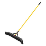 Rubbermaid® Commercial Maximizer Push-to-center Broom, Poly Bristles, 36 X 58.13, Steel Handle, Yellow-black freeshipping - TVN Wholesale 