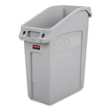 Rubbermaid® Commercial Slim Jim Under-counter Container, 13 Gal, Polyethylene, Gray freeshipping - TVN Wholesale 
