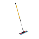 Rubbermaid® Commercial Adaptable Flat Mop Kit, 19.5 X 5.5 Blue Microfiber Head, 48" To 72" Yellow Aluminum Handle freeshipping - TVN Wholesale 