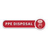 Rubbermaid® Commercial Medical Decal, Ppe Disposal, 10 X 2.5, Red freeshipping - TVN Wholesale 