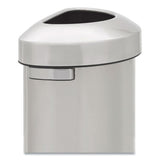 Rubbermaid® Commercial Refine Series Waste Receptacle, Half-round, 16 Gal, Stainless Steel, Silver freeshipping - TVN Wholesale 