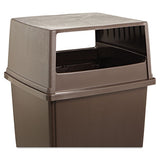 Rubbermaid® Commercial Glutton Receptacle, Hooded Top Without Door, Rectangular, 23w X 26.63d X 13h, Brown freeshipping - TVN Wholesale 