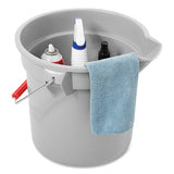 Rubbermaid® Commercial 14 Quart Round Utility Bucket, 12" Diameter X 11 1-4"h, Gray Plastic freeshipping - TVN Wholesale 