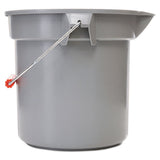 Rubbermaid® Commercial 14 Quart Round Utility Bucket, 12" Diameter X 11 1-4"h, Gray Plastic freeshipping - TVN Wholesale 