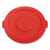 Rubbermaid® Commercial Round Flat Top Lid, For 32 Gal Round Brute Containers, 22.25" Diameter, Red freeshipping - TVN Wholesale 