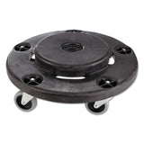 Rubbermaid® Commercial Brute Round Twist On-off Dolly, 250 Lb Capacity, 18" Dia X 6.63"h, Fits 20-55 Gallon Brute Containers, Black freeshipping - TVN Wholesale 