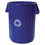 Rubbermaid® Commercial Brute Recycling Container, Round, 44 Gal, Blue freeshipping - TVN Wholesale 