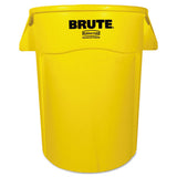 Rubbermaid® Commercial Brute Vented Trash Receptacle, Round, 44 Gal, Yellow freeshipping - TVN Wholesale 