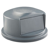 Rubbermaid® Commercial Round Brute Dome Top Receptacle, Push Door For 44 Gal Containers, 24.81w X 12.63h, Gray freeshipping - TVN Wholesale 