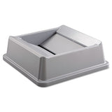 Rubbermaid® Commercial Untouchable Square Swing Top Lid, Plastic, 20.13w X 20.13d X 6.25h, Gray freeshipping - TVN Wholesale 