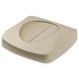 Rubbermaid® Commercial Swing Top Lid For Untouchable Recycling Center, 16" Square, Beige freeshipping - TVN Wholesale 