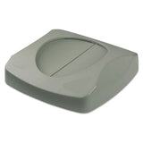 Rubbermaid® Commercial Untouchable Square Swing Top Lid, 16w X 16d X 4h, Gray freeshipping - TVN Wholesale 