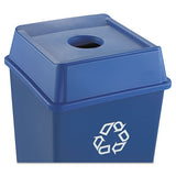 Rubbermaid® Commercial Untouchable Bottle And Can Recycling Top, Square, 20.13w X 20.13d X 6.25h, Blue freeshipping - TVN Wholesale 