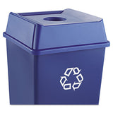 Rubbermaid® Commercial Untouchable Bottle And Can Recycling Top, Square, 20.13w X 20.13d X 6.25h, Blue freeshipping - TVN Wholesale 