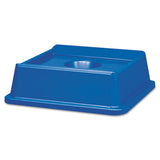 Rubbermaid® Commercial Untouchable Bottle And Can Recycling Top, Square, 20.13w X 20.13d X 6.25h, Blue freeshipping - TVN Wholesale 