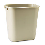 Rubbermaid® Commercial Deskside Plastic Wastebasket, Rectangular, 3.5 Gal, Beige freeshipping - TVN Wholesale 