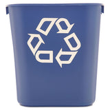 Rubbermaid® Commercial Small Deskside Recycling Container, Rectangular, Plastic, 13.63 Qt, Blue freeshipping - TVN Wholesale 