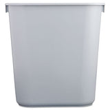 Rubbermaid® Commercial Deskside Plastic Wastebasket, Rectangular, 3.5 Gal, Gray freeshipping - TVN Wholesale 
