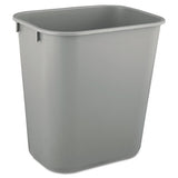 Rubbermaid® Commercial Deskside Plastic Wastebasket, Rectangular, 3.5 Gal, Gray freeshipping - TVN Wholesale 