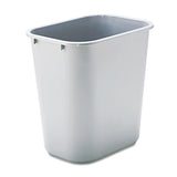 Rubbermaid® Commercial Deskside Plastic Wastebasket, Rectangular, 7 Gal, Gray freeshipping - TVN Wholesale 