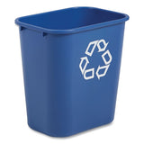 Rubbermaid® Commercial Medium Deskside Recycling Container, Rectangular, Plastic, 28.13 Qt, Blue freeshipping - TVN Wholesale 