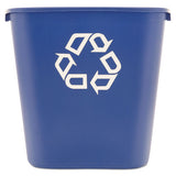 Rubbermaid® Commercial Medium Deskside Recycling Container, Rectangular, Plastic, 28.13 Qt, Blue freeshipping - TVN Wholesale 