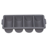 Rubbermaid® Commercial Cutlery Bin, 4 Compartments, Plastic, 11.5 X 21.25 X 3.75, Gray freeshipping - TVN Wholesale 