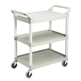 Rubbermaid® Commercial Economy Plastic Cart, Three-shelf, 18.63w X 33.63d X 37.75h, Black freeshipping - TVN Wholesale 