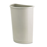 Rubbermaid® Commercial Untouchable Waste Container, Half-round, Plastic, 21 Gal, Beige freeshipping - TVN Wholesale 