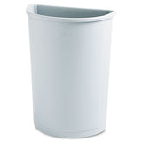 Rubbermaid® Commercial Untouchable Waste Container, Half-round, Plastic, 21 Gal, Gray freeshipping - TVN Wholesale 