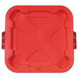 Rubbermaid® Commercial Square Brute Lid, 21.88w X 21.88d X 2.13h, Red freeshipping - TVN Wholesale 