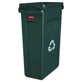 Rubbermaid® Commercial Slim Jim Recycling Container With Venting Channels, Plastic, 23 Gal, Green freeshipping - TVN Wholesale 