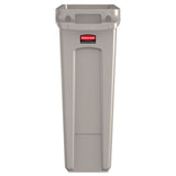 Rubbermaid® Commercial Slim Jim Receptacle With Venting Channels, Rectangular, Plastic, 23 Gal, Beige freeshipping - TVN Wholesale 