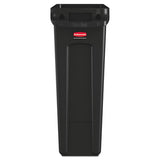 Rubbermaid® Commercial Slim Jim Receptacle With Venting Channels, Rectangular, Plastic, 23 Gal, Black freeshipping - TVN Wholesale 