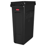 Rubbermaid® Commercial Slim Jim Receptacle With Venting Channels, Rectangular, Plastic, 23 Gal, Black freeshipping - TVN Wholesale 