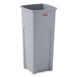 Rubbermaid® Commercial Untouchable Square Waste Receptacle, Plastic, 23 Gal, Gray freeshipping - TVN Wholesale 