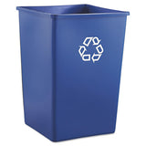 Rubbermaid® Commercial Recycling Container, Square, Plastic, 35 Gal, Blue freeshipping - TVN Wholesale 