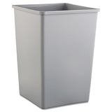 Rubbermaid® Commercial Untouchable Square Waste Receptacle, Plastic, 35 Gal, Gray freeshipping - TVN Wholesale 