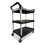 Rubbermaid® Commercial Open Sided Utility Cart, Three-shelf, 40.63w X 20d X 37.81h, Black freeshipping - TVN Wholesale 