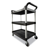 Rubbermaid® Commercial Open Sided Utility Cart, Three-shelf, 40.63w X 20d X 37.81h, Black freeshipping - TVN Wholesale 