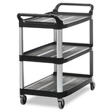 Rubbermaid® Commercial Open Sided Utility Cart, Three-shelf, 40.63w X 20d X 37.81h, Black freeshipping - TVN Wholesale 