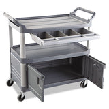 Rubbermaid® Commercial Xtra Instrument Cart, 300-lb Capacity, Three-shelf, 20w X 40.63d X 37.8h, Gray freeshipping - TVN Wholesale 