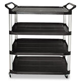 Rubbermaid® Commercial Open Sided Utility Cart, Four-shelf, 40.63w X 20d X 51h, Black freeshipping - TVN Wholesale 