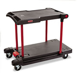 Rubbermaid® Commercial Convertible Utility Cart, Two-shelf, 23.88w X 45.13d X 34.38h, Black freeshipping - TVN Wholesale 