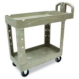 Rubbermaid® Commercial Heavy-duty Utility Cart, Two-shelf, 17.13w X 38.5d X 38.88h, Beige freeshipping - TVN Wholesale 
