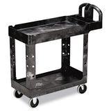 Rubbermaid® Commercial Heavy-duty Utility Cart, Two-shelf, 17.13w X 38.5d X 38.88h, Black freeshipping - TVN Wholesale 