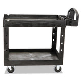 Rubbermaid® Commercial Heavy-duty Utility Cart, Two-shelf, 25.9w X 45.2d X 32.2h, Black freeshipping - TVN Wholesale 