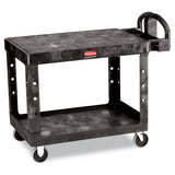 Rubbermaid® Commercial Flat Shelf Utility Cart, Two-shelf, 25.25w X 44d X 38.13h, Black freeshipping - TVN Wholesale 