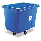 Rubbermaid® Commercial Recycling Cube Truck, Rectangular, Polyethylene, 500 Lb Capacity, Blue freeshipping - TVN Wholesale 